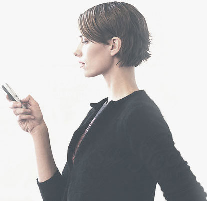 women holding phone background image